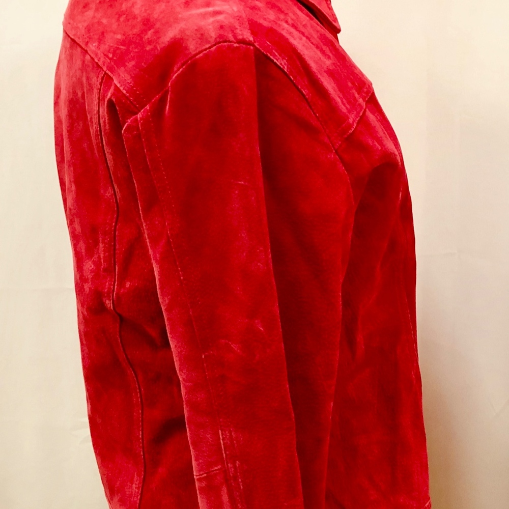 Suede Jacket Raspberry Pink -L - Picture 2 of 6
